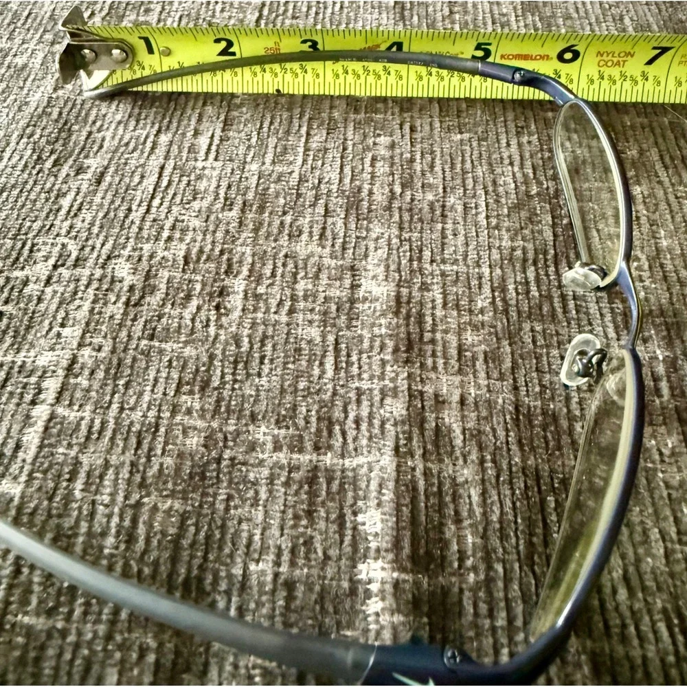 Nike Eyeglasses Unisex 54-17-135 Navy Blue Excellent Flexon 4105 Semi-Rimless